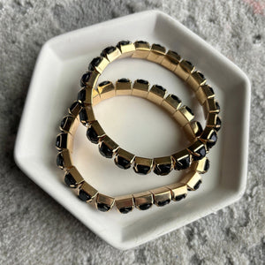 Faceted Glass Bead Bracelet