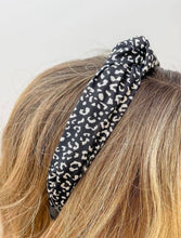 Load image into Gallery viewer, Black Leopard Knotted Headband
