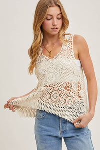 Cassidy Crochet Sleevelee Top
