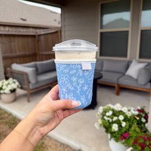 Load image into Gallery viewer, Blue and White Floral Iced Coffee Sleeve