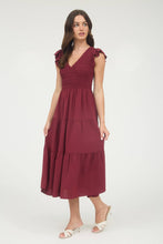 Load image into Gallery viewer, Elena Flutter Sleeve Midi Dress