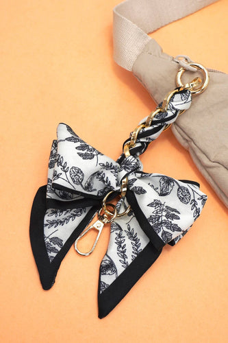 Vintage Floral Bow Bag Charm