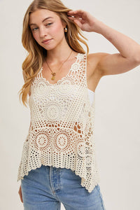 Cassidy Crochet Sleevelee Top