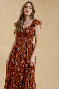 Sofia Floral Midi Dress