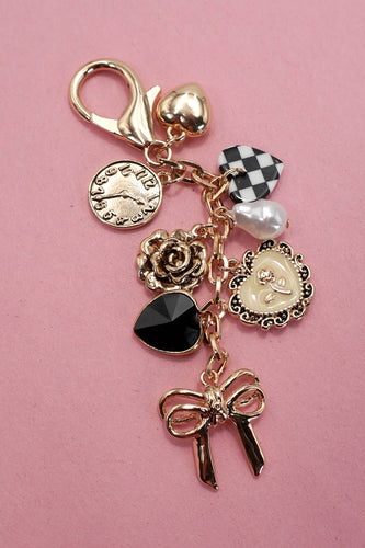 Checker Heart Bag Charm