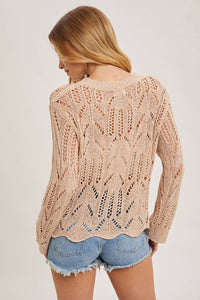 Iliza Scallop Hem Sweater