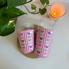 Load image into Gallery viewer, Butterfly and Flower Iced Coffee Sleeve