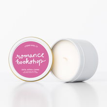 Load image into Gallery viewer, Romance Bookshop Candle Tin