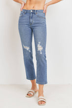 Load image into Gallery viewer, Morgan Distressed High Rise Straight Jeans