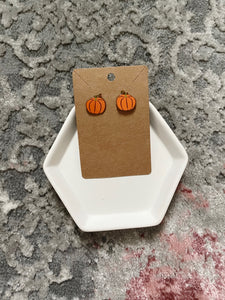 Pumpkin Stud Earrings