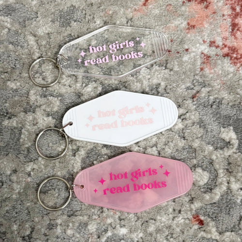 Hot Girls Read Books Keychain