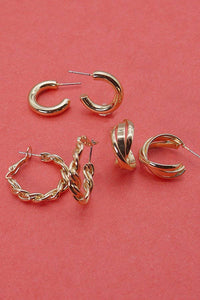 Twisted Hoop Earring Trio