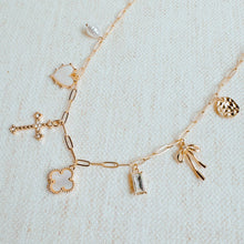 Load image into Gallery viewer, Cross Clover Multi Charm Necklace