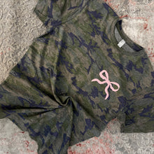 Load image into Gallery viewer, Camo Bow Pocket Tee