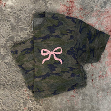 Load image into Gallery viewer, Camo Bow Pocket Tee