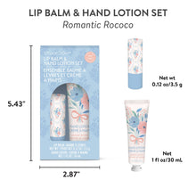 Load image into Gallery viewer, Romantic Rococo Lip Balm &amp; Hand Lotion Set