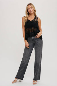 Cassidy Crochet Sleevelee Top