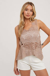 Cassidy Crochet Sleevelee Top