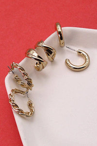 Twisted Hoop Earring Trio