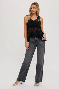Cassidy Crochet Sleevelee Top