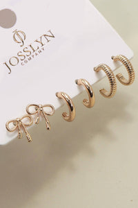 Mini Bow Huggie Hoop Trip