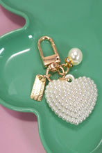 Load image into Gallery viewer, Puffy Pearl Heart Bag Charm