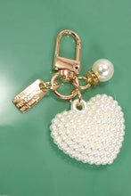 Load image into Gallery viewer, Puffy Pearl Heart Bag Charm