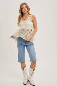 Cassidy Crochet Sleevelee Top