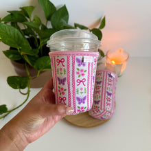 Load image into Gallery viewer, Butterfly and Flower Iced Coffee Sleeve