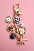 Load image into Gallery viewer, Checker Heart Bag Charm