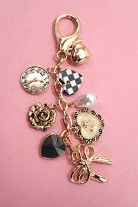 Checker Heart Bag Charm